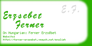 erzsebet ferner business card